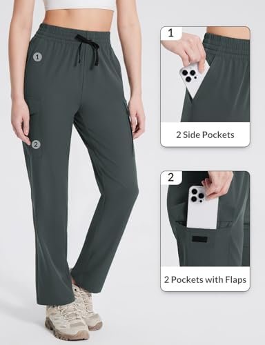 BALEAF Women's Hiking Pants Cargo Quick Dry Pants Water Resistant Loose Lightwei... - Image 6