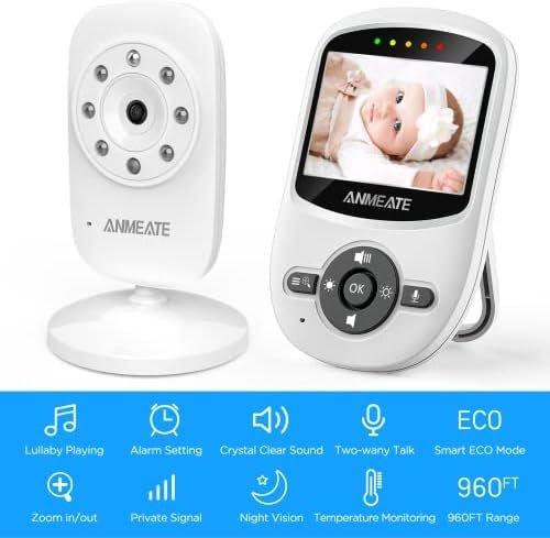 ANMEATE Video Baby Monitor with Digital Camera, Digital 2.4Ghz Wireless Video Mo... - Image 3