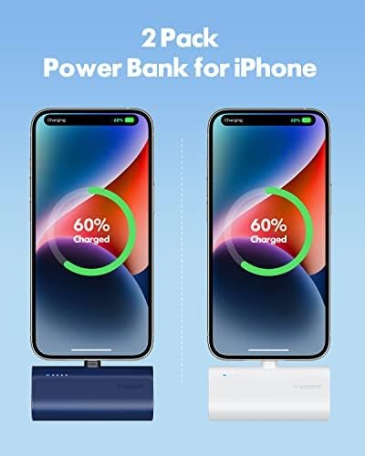 VEGER 2 Pack Portable Chargers for iPhone, 5000mAh Mini Fast Charging Power Bank... - Image 3