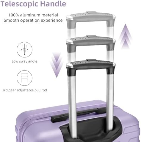 LARVENDER Carry on Luggage 20 Inch Luggage Suitcases with Wheels, Hardside Hard ... - Image 3