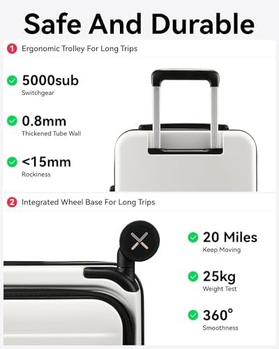 LUGGEX Carry On Luggage with Front Opening, Expandable Polycarbonate Hard Shell ... - Image 10