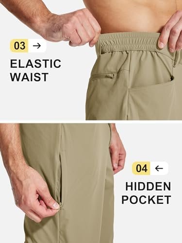 MAGCOMSEN Men's Hiking Pants Water Resistant Quick Dry Golf Pants Ripstop Lightw... - Image 5