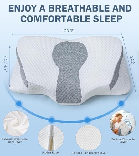 Cervical Neck Pillow, Ergonomic Memory Foam Pillows for Neck and Shoulder Pain R... - Image 6