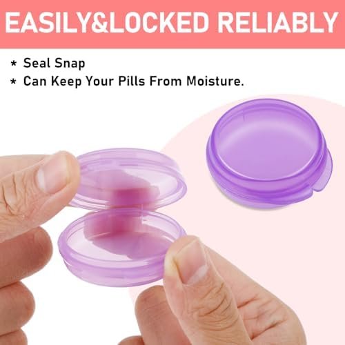 4 Pcs Mini Pill Organizer Small Pill Box Cute Portable Pill Case for Pocket Purs... - Image 4