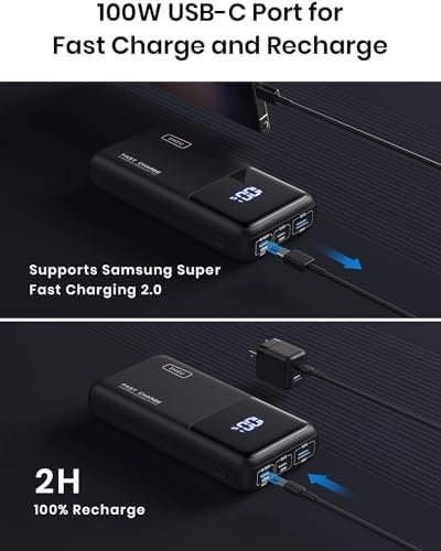INIU Power Bank, 25000mAh 100W USB C Laptop Portable Charger, PD QC Fast Chargin... - Image 9