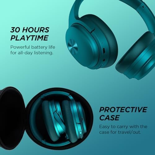 Hybrid Active Noise Cancelling Headphones Wireless Bluetooth Headphones Over Ear... - Image 8