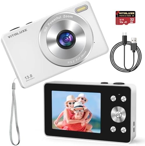 4K Digital Camera, Camera for Kids Real 13MP Point and Shoot Digital Cameras wit... - Image 2