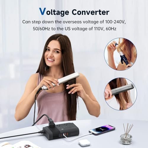 220V to 110V Converter 350 Watt Universal Travel Adapter and Voltage Converter S... - Image 4