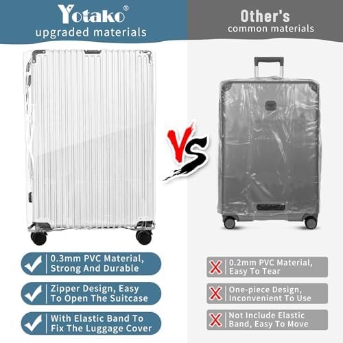Yotako Upgraded Zippered Clear PVC Suitcase Cover, 30 Inch Luggage Covers for Su... - Image 6