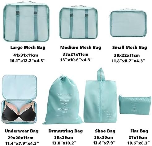 8 PCS Packing Cubes Compression, Travel Luggage Organizer Bags, Travel Storage B... - Image 4