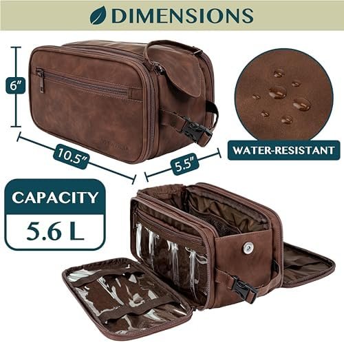 PAVILIA Toiletry Bag for Men Women, Mens Travel Bag Toiletries Organizer Case fo... - Image 6