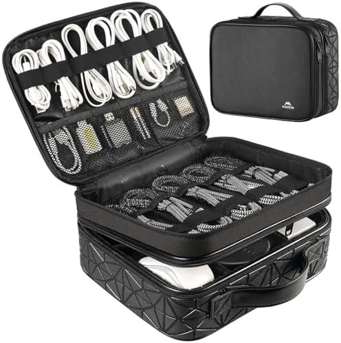 MATEIN Cord Organizer Bag, Large Electronics Organizer Travel Case Cable Storage... - Image 2