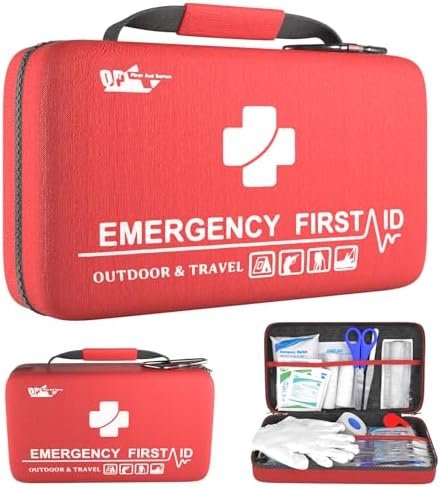 Small First Aid Kit for Car, Office, 121 Pieces, Sturdy Red EVA Travel First Aid... - Image 2