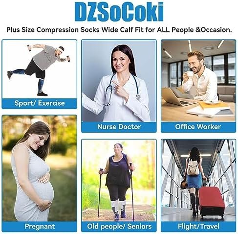 Wide Calf Compression Socks for Women Men,Large Plus Size Compression Socks Supp... - Image 6