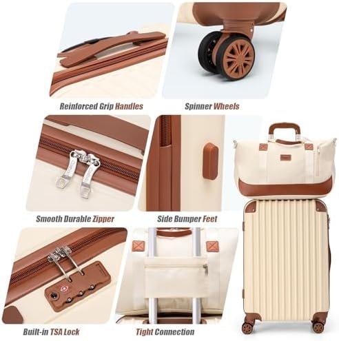 Luggage Sets 5 Piece Suitcases with Wheels, Suitcase Set ABS Hard Case Luggage w... - Image 4