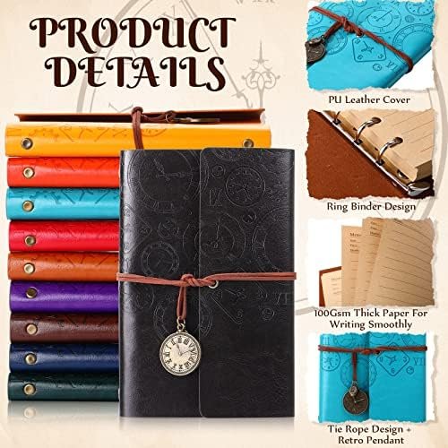 Glenmal 10 Pack PU Leather Journal Notebook Refillable Travel Writing Journals V... - Image 4