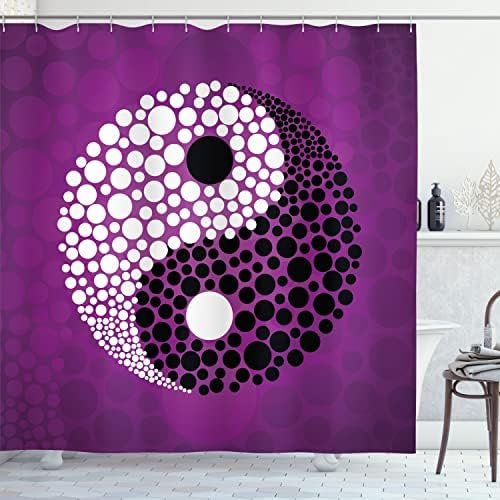 Ambesonne Ying Yang Shower Curtain, Abstract Design Harmony and Balance Eastern ... - Image 2