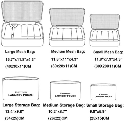 Laebevon 6 PCS Packing Cubes Travel Carry On Luggage Organizers Storage Bags Tra... - Image 4