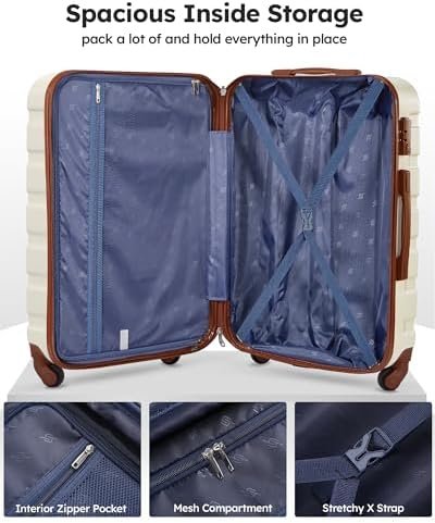 Suitour Luggage 3 Piece Sets Hard Shell Luggage Set with Spinner Wheels,TSA Lock... - Image 5