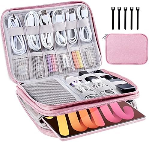 Electronic Organizer Travel Case, Travel Cable Bag, Water Resistant, Double Laye... - Image 2