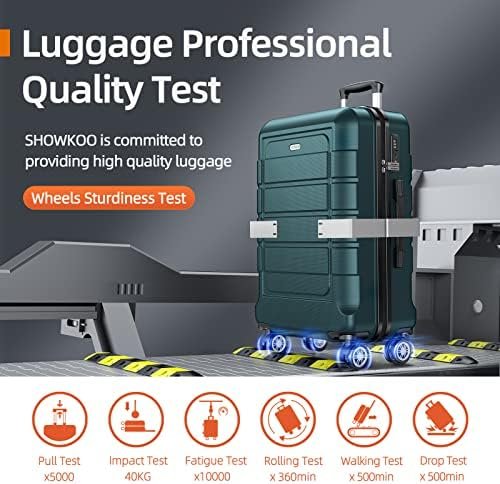 SHOWKOO Luggage Sets Expandable Suitcase Double Wheels TSA Lock (ArmyGreen) - Image 9