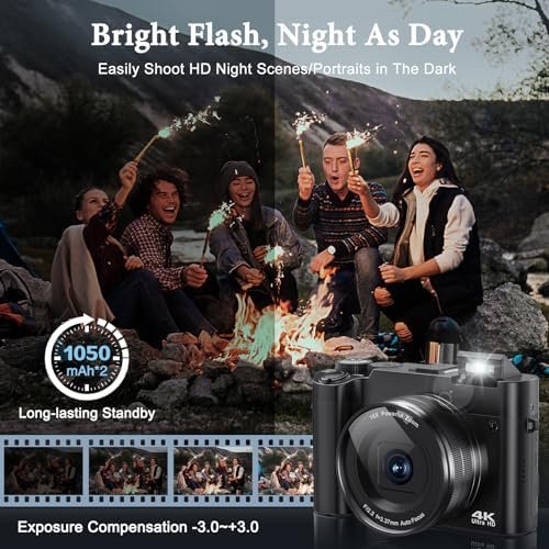 4K Digital Camera, 64MP Rear and Front Camera for Photography and Video Autofocu... - Image 6