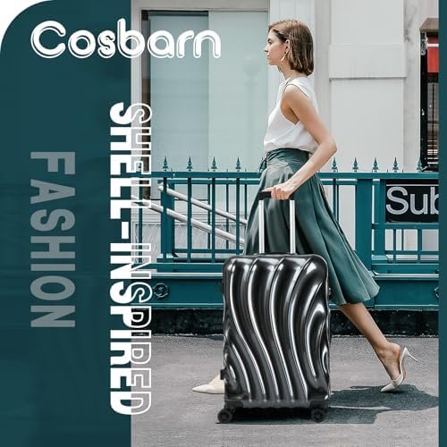 Carry On Luggage 22x14x9 Airline Approved,ABS+PC Hardside Luggage with Spinner W... - Image 3