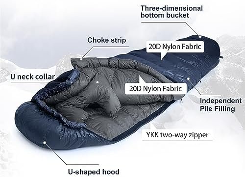 Naturehike 0 Degree Down Ultralight Sleeping Bag for Adults, 650FP Mummy Sleepin... - Image 3