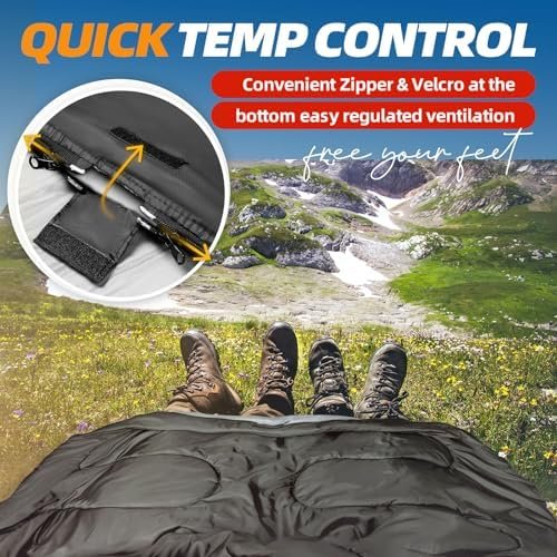 MAXOV Double Sleeping Bags for 2 Adults, 2-3 Person Sleeping Bag for Camping Two... - Image 7