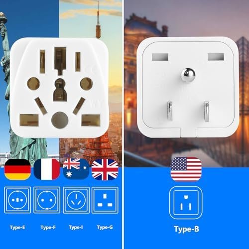 2 Pack US Travel Plug Adapter,UK to US Plug Adapter, Universal to American Outle... - Image 5