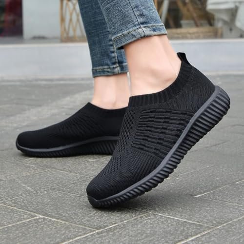 konhill Women's Slip On Walking Shoes Breathable Mesh Sneakers Work Casual Tenni... - Image 4