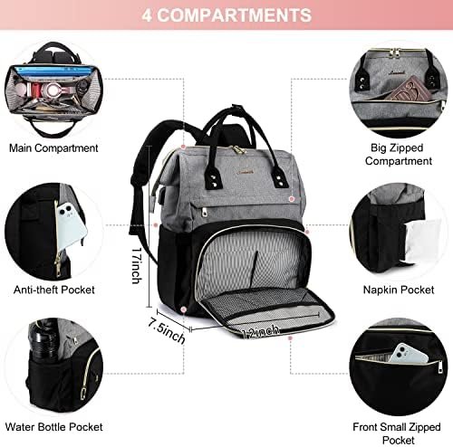 LOVEVOOK Laptop Backpack for Women, 17 Inch Waterproof Travel Backpack Purse,Wor... - Image 4