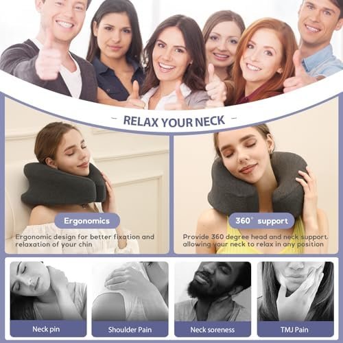 2024 New Memory Foam Travel Neck Pillow for Car and Airplane Travel Pillow. Desk... - Image 6