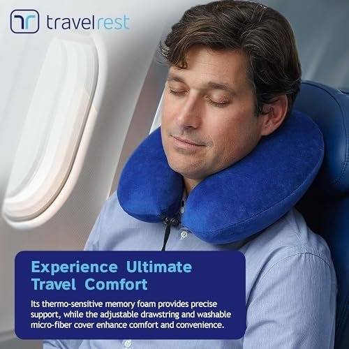 TRAVELREST - Therapeutic Memory Foam Travel & Neck Pillow - Washable Micro-Fiber... - Image 5