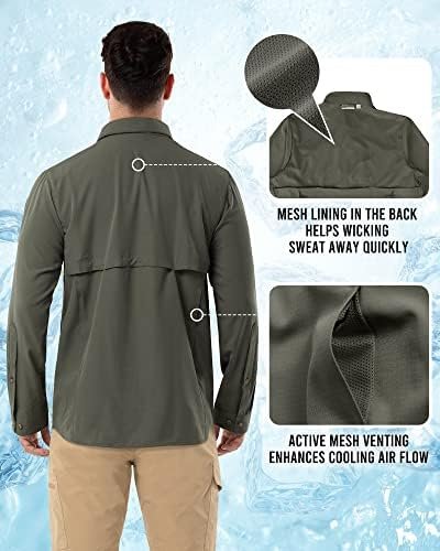 Outdoor Ventures Men's Long Sleeve Hiking Shirt UPF 50 UV Sun Protection Shirt C... - Image 4