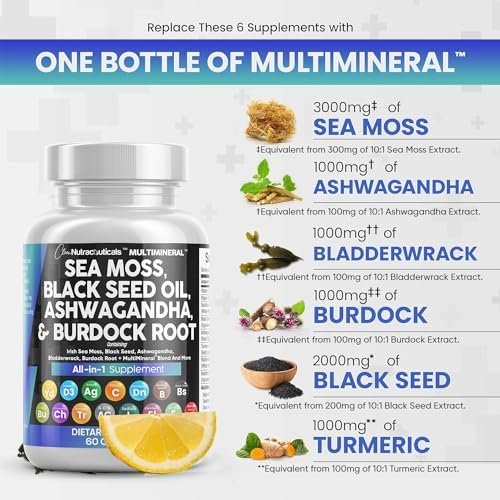 Sea Moss 3000mg Black Seed Oil 2000mg Ashwagandha 1000mg Turmeric 1000mg Bladder... - Image 6
