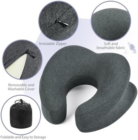 2024 New Memory Foam Travel Neck Pillow for Car and Airplane Travel Pillow. Desk... - Image 8