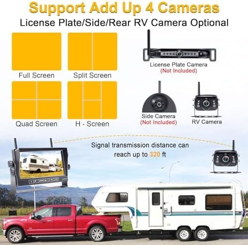 Wireless Backup Camera for Furrion RV: 7-Inch Recording Plug-Play Easy Setup Tru... - Image 6