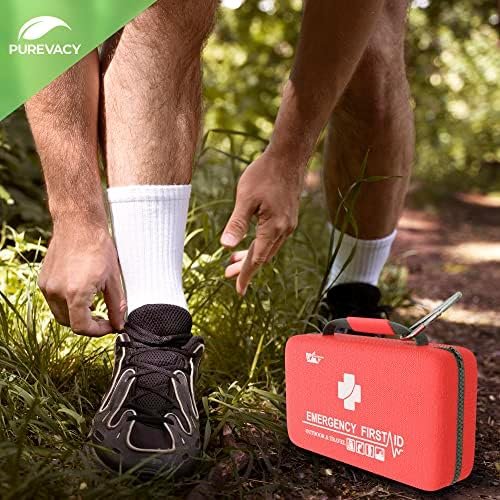 Small First Aid Kit for Car, Office, 121 Pieces, Sturdy Red EVA Travel First Aid... - Image 8