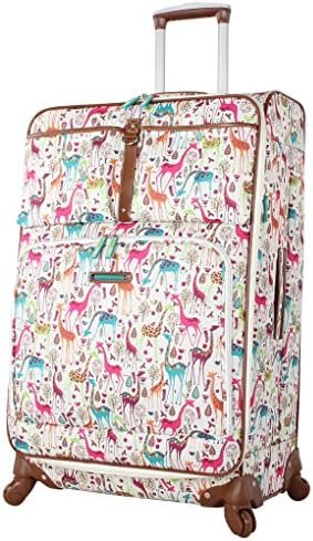 Lily Bloom Giraffe Park Luggage 24" Expandable Design Pattern Suitcase With Spin... - Image 2