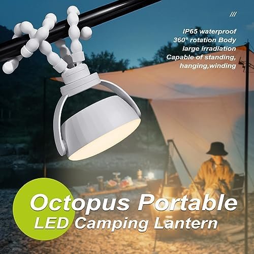 Camping Lantern Rechargeable Light,Flexible Tripod Clip On Camping Lights with I... - Image 3