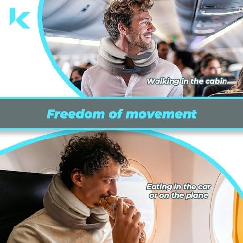 Travel Pillows for Airplanes, Inflatable Travel Neck Pillow for Long Flight, 3-L... - Image 9