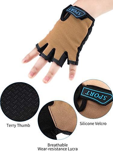 3 Pairs Kids Half Finger Gloves Sport Gloves Non-Slip Gel Gloves for Children Cy... - Image 5