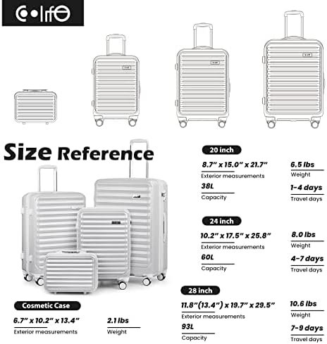 Coolife Luggage Suitcase expandable (only 28”) ABS+PC Spinner suitcase with TSA ... - Image 8