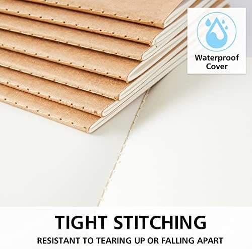 feela 15 Pack Blank Kraft Notebooks, Unlined Sketchbook Note Pad Travel Journal ... - Image 5