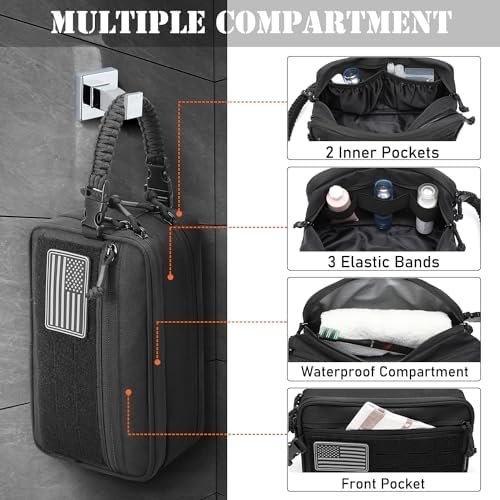 Tactical Toiletry Bag for Men Dry Wet Separate Dopp Kit Travel Hygiene Bag EDC U... - Image 4