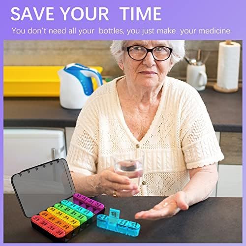 Odaro Weekly Pill Organizer 4 Times a Day, Daily Pill Box 7 Day, Large Travel Pi... - Image 9
