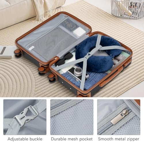 LONG VACATION Luggage Set 3 Piece Set Luggage ABS Carry on Suitcase Hardside Lug... - Image 6
