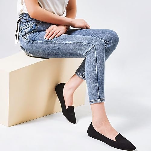 Frank Mully Women's Casual Loafer Flats Slip On Loafer Shoes Comfortable Knit Fl... - Image 7