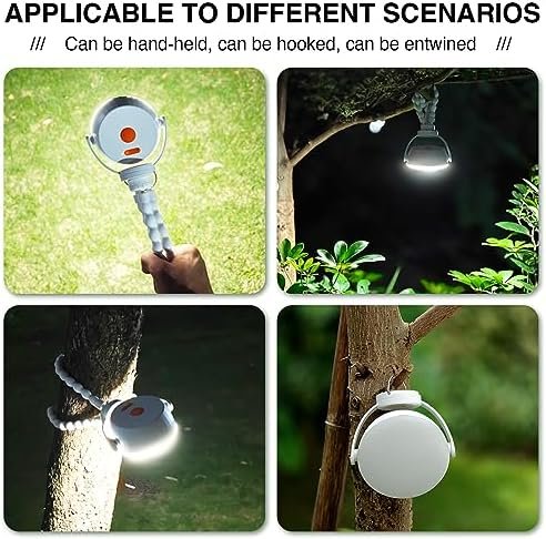 Camping Lantern Rechargeable Light,Flexible Tripod Clip On Camping Lights with I... - Image 5